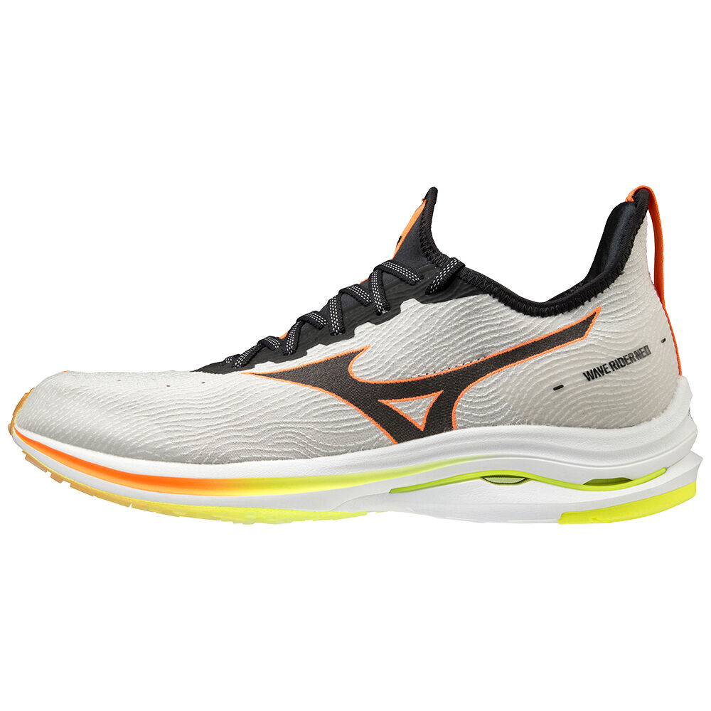 Zapatillas Running Mizuno Wave Rider Neo Hombre Blancas/Negras/Naranjas Ofertas KTXE-36018